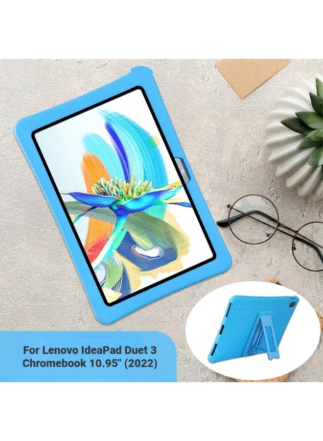 Soft Silicon Cover with Kickstand Compatible with Lenovo Chromebook Duet 3 Case 10.95 Inch Tablet PC Protective Shell for IdeaPad Duet 3 Chromebook - Image 2